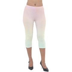 Rainbow Pastel, Purple, Gradient, Light, Led, Pink, Simple Lightweight Velour Capri Leggings  by kyorashop23