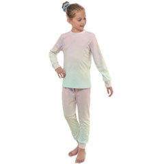 Rainbow Pastel, Purple, Gradient, Light, Led, Pink, Simple Kids  Long Sleeve Set 