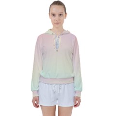 Rainbow Pastel, Purple, Gradient, Light, Led, Pink, Simple Women s Tie Up Sweat