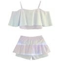 Rainbow Pastel, Purple, Gradient, Light, Led, Pink, Simple Kids  Off Shoulder Skirt Bikini View2