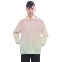 Rainbow Pastel, Purple, Gradient, Light, Led, Pink, Simple Men s Half Zip Pullover