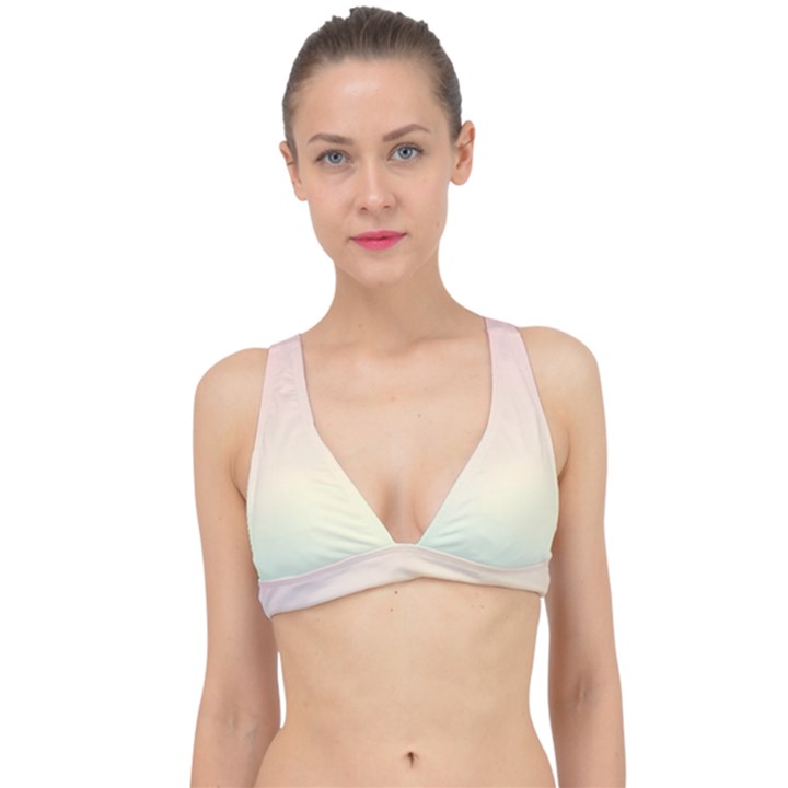 Rainbow Pastel, Purple, Gradient, Light, Led, Pink, Simple Classic Banded Bikini Top