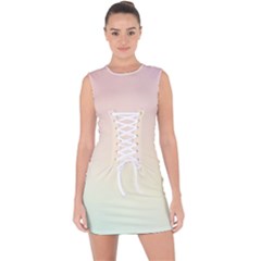 Rainbow Pastel, Purple, Gradient, Light, Led, Pink, Simple Lace Up Front Bodycon Dress by kyorashop23