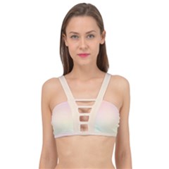 Rainbow Pastel, Purple, Gradient, Light, Led, Pink, Simple Cage Up Bikini Top by kyorashop23