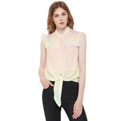 Rainbow Pastel, Purple, Gradient, Light, Led, Pink, Simple Frill Detail Shirt