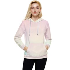 Rainbow Pastel, Purple, Gradient, Light, Led, Pink, Simple Women s Lightweight Drawstring Hoodie