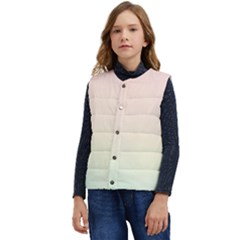 Rainbow Pastel, Purple, Gradient, Light, Led, Pink, Simple Kid s Button Up Puffer Vest	 by kyorashop23