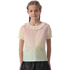 Rainbow Pastel, Purple, Gradient, Light, Led, Pink, Simple Kids  Frill Chiffon Blouse by kyorashop23