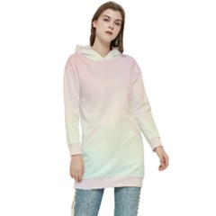 Rainbow Pastel, Purple, Gradient, Light, Led, Pink, Simple Women s Long Oversized Pullover Hoodie