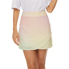 Rainbow Pastel, Purple, Gradient, Light, Led, Pink, Simple Mini Front Wrap Skirt by kyorashop23