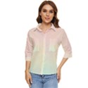 Rainbow Pastel, Purple, Gradient, Light, Led, Pink, Simple Women s Quarter Sleeve Pocket Shirt View1