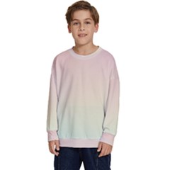 Rainbow Pastel, Purple, Gradient, Light, Led, Pink, Simple Kids  Crewneck Sweatshirt