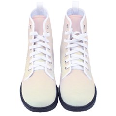 Rainbow Pastel, Purple, Gradient, Light, Led, Pink, Simple Men s High-top Canvas Sneakers