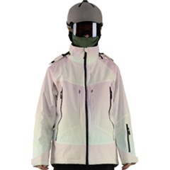 Rainbow Pastel, Purple, Gradient, Light, Led, Pink, Simple Men s Zip Ski And Snowboard Waterproof Breathable Jacket by kyorashop23