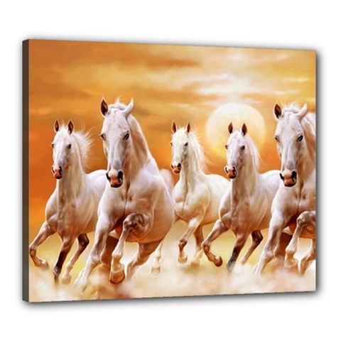 Seven Horses, Sun Canvas 24  X 20  (stretched) by kyorashop23