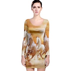 Seven Horses, Sun Long Sleeve Velvet Bodycon Dress