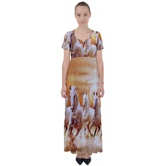 Seven Horses, Sun High Waist Short Sleeve Maxi Dress by kyorashop23