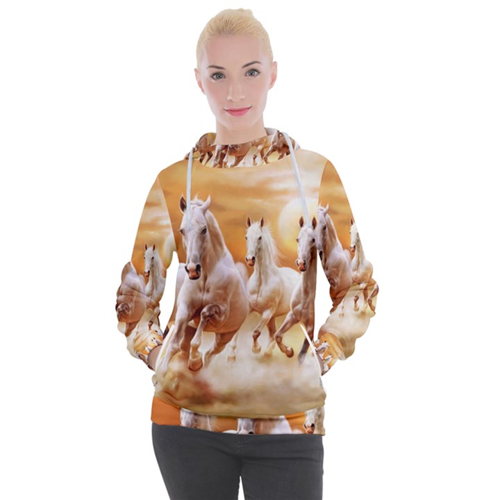 Seven Horses, Sun Women s Hooded Pullover