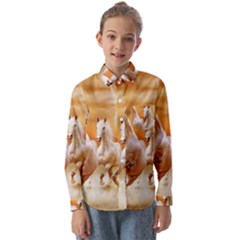 Seven Horses, Sun Kids  Long Sleeve Shirt by kyorashop23