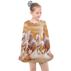 Seven Horses, Sun Kids  Long Sleeve Dress by kyorashop23