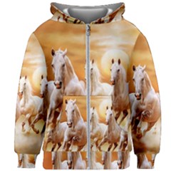 Seven Horses, Sun Kids  Zipper Hoodie Without Drawstring