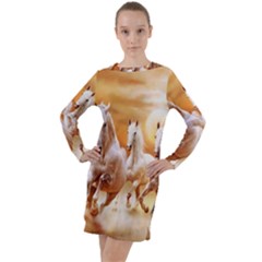 Seven Horses, Sun Long Sleeve Hoodie Dress