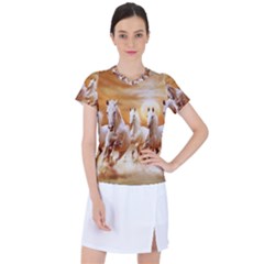 Seven Horses, Sun Women s Sports Top by kyorashop23