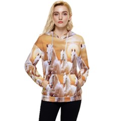 Seven Horses, Sun Women s Lightweight Drawstring Hoodie