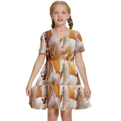 Seven Horses, Sun Kids  Short Sleeve Tiered Mini Dress by kyorashop23