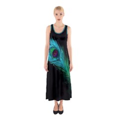 Shree Krishna, Feather, Lord, Rainbows Sleeveless Maxi Dress by kyorashop23