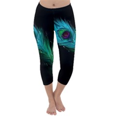 Shree Krishna, Feather, Lord, Rainbows Capri Winter Leggings 