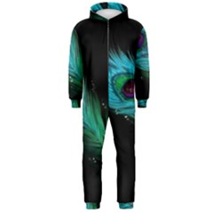 Shree Krishna, Feather, Lord, Rainbows Hooded Jumpsuit (men)