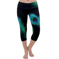 Shree Krishna, Feather, Lord, Rainbows Capri Yoga Leggings by kyorashop23