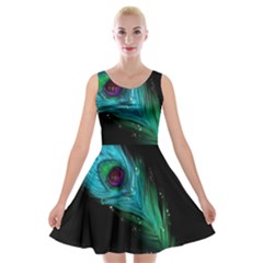 Shree Krishna, Feather, Lord, Rainbows Velvet Skater Dress