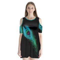 Shree Krishna, Feather, Lord, Rainbows Shoulder Cutout Velvet One Piece