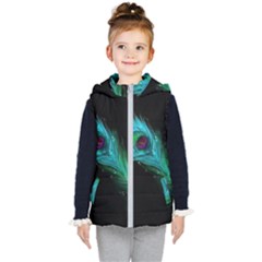 Shree Krishna, Feather, Lord, Rainbows Kids  Hooded Puffer Vest