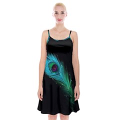 Shree Krishna, Feather, Lord, Rainbows Spaghetti Strap Velvet Dress