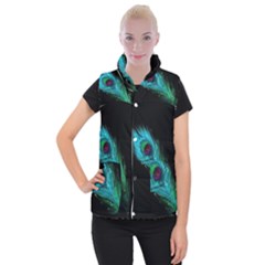 Shree Krishna, Feather, Lord, Rainbows Women s Button Up Vest