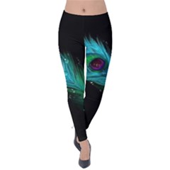 Shree Krishna, Feather, Lord, Rainbows Velvet Leggings