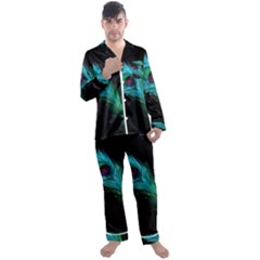 Shree Krishna, Feather, Lord, Rainbows Men s Long Sleeve Satin Pajamas Set by kyorashop23