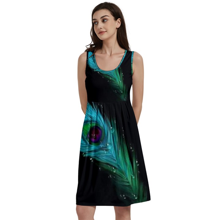 Shree Krishna, Feather, Lord, Rainbows Classic Skater Dress