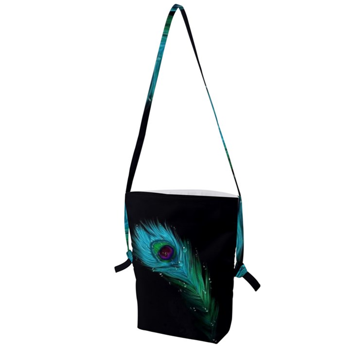 Shree Krishna, Feather, Lord, Rainbows Folding Shoulder Bag