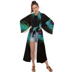 Shree Krishna, Feather, Lord, Rainbows Maxi Kimono by kyorashop23