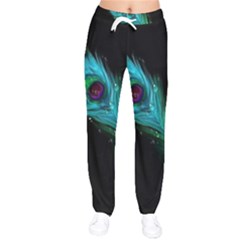 Shree Krishna, Feather, Lord, Rainbows Women Velvet Drawstring Pants