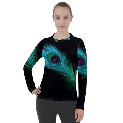 Shree Krishna, Feather, Lord, Rainbows Women s Pique Long Sleeve T-shirt by kyorashop23