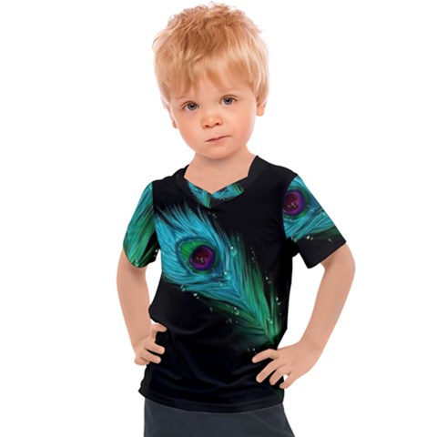 Shree Krishna, Feather, Lord, Rainbows Kids  Sports T-shirt by kyorashop23