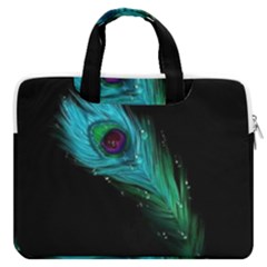 Shree Krishna, Feather, Lord, Rainbows Macbook Pro 15  Double Pocket Laptop Bag  by kyorashop23