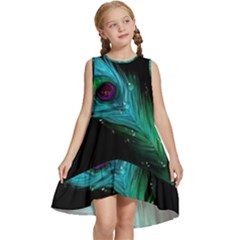 Shree Krishna, Feather, Lord, Rainbows Kids  Frill Swing Dress by kyorashop23