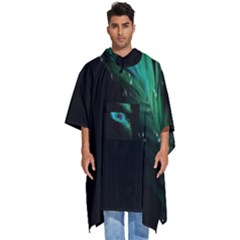 Shree Krishna, Feather, Lord, Rainbows Men s Hooded Rain Ponchos by kyorashop23