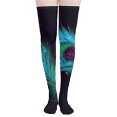 Shree Krishna, Feather, Lord, Rainbows Thigh High Stockings